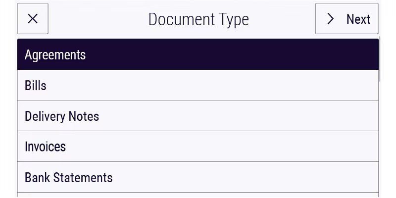 Xerox® Intelligent Filer: Automated Category Selection A close-up of a computer screen showing the Xerox Intelligent Filer interface with a document open and options to select a category for filing, highlighting automated categorization.