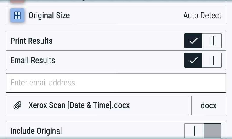 Xerox® Summarizer app's screen Xerox® Summarizer app's screen